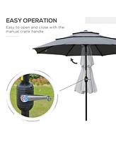9FT 3-Tier Patio Market Umbrella with Tilt