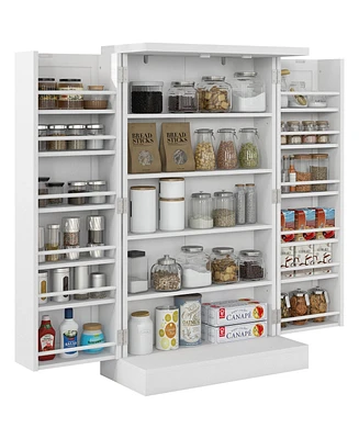 Simplie Fun 41" Freestanding Pantry Cabinet with 12 Adjustable Shelves