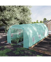 Streamdale Furniture 20' Walk-In Tunnel Greenhouse with 8 Windows & Steel Frame