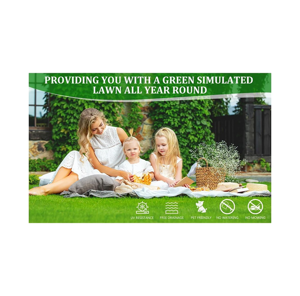 Simplie Fun Artificial Grass Runner Rug for Outdoor Decor