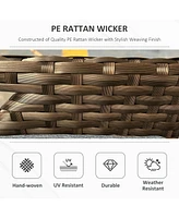 27 Gallon Wicker Patio Bench with Storage