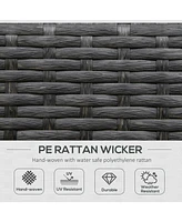 Outdoor Wicker Rocking Chair with Aluminum Frame and Cushions