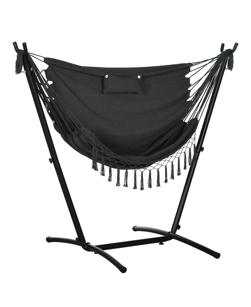 Simplie Fun Outdoor Hammock Lounge Chair with Stand and Features