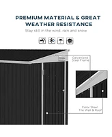 4' x 8' Outdoor Metal Storage Shed with Lock