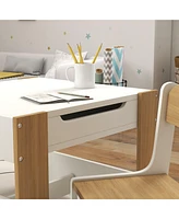 2-in-1 Kids Table and Chair Set with Reversible Tabletop