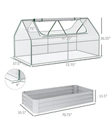 Galvanized Raised Garden Bed with Mini Greenhouse Cover