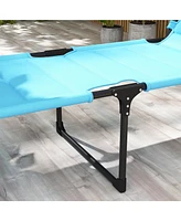 Outdoor Lounge Chair with Sunshade Roof for Beach Camping