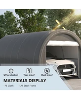 Heavy-Duty Carport with Zippered Door and Uv Canopy