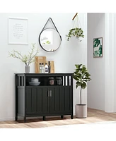 Streamdale Furniture Black Sideboard Buffet Cabinet for Entryway, Kitchen, or Coffee Station