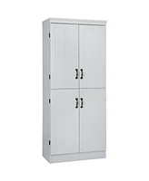 Simplie Fun 70" Pantry Cabinet with Adjustable Shelves and 4 Doors