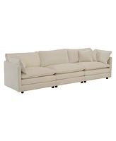 Streamdale Furniture Mid-Century 3-Seater Sofa with Armrest and Toss Pillows