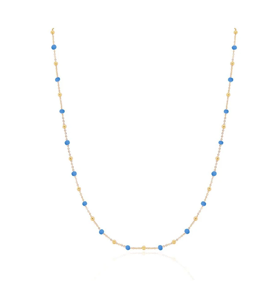 The Lovery Blue Enamel Bead Chain Necklace