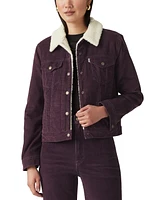 Levi's Women's Original Sherpa-Trim Corduroy Trucker Jacket