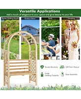 Sugift Wooden Garden Bench Arch Pergola Outdoor Arbor