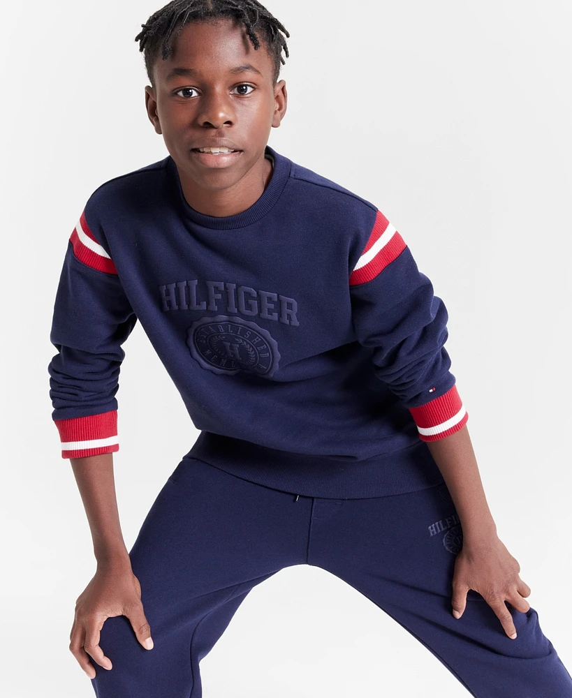 Tommy Hilfiger Big Boys Varsity Soft Fleece Crewneck Sweatshirt