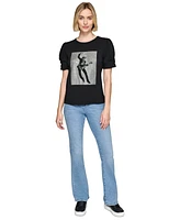 Karl Lagerfeld Paris Women's Embellished Crewneck Rockstar T-Shirt