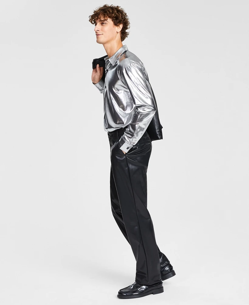 Tinsel Men's Faux Leather Dress Pants
