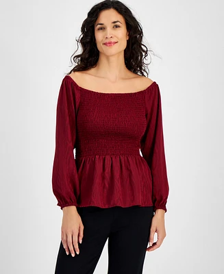 Michael Kors Women's Off-The-Shoulder Smocked Top