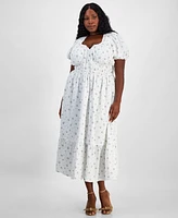 And Now This Women's Short-Sleeve Clip-Dot Midi Dress, Xxs-4X