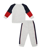 Tommy Hilfiger Toddler Boy Heather Colorblock Fleece Sweatsuit, 2-Piece Set