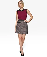 Karl Lagerfeld Paris Women's Faux-Pocket Mini Tweed Skirt