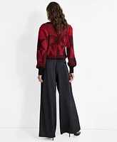 Dkny Women's High-Rise Wide-Leg Pintuck Pants