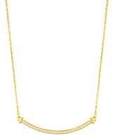 Adornia Gold Adjustable Faux Cultivated Pearl Curved Bar Necklace