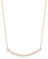 Adornia Adjustable Crystal Curved Bar Pink Cultivated Pearl Necklace