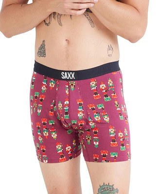 Saxx Men's Ultra Super Soft Relaxed-Fit Moisture-Wicking Holiday Printed Boxer Briefs