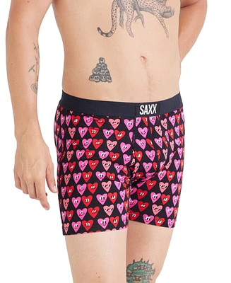 Saxx Men's Ultra Super Soft Relaxed-Fit Moisture-Wicking Printed Boxer Briefs