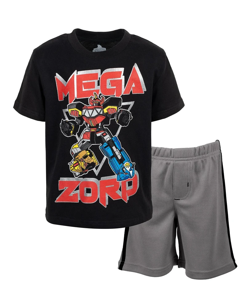 Power Rangers Toddler Boys T-Shirt and Mesh Shorts Outfit Set to