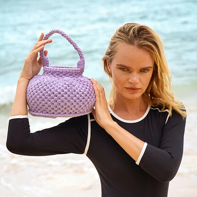 Purple Naga Macrame Bucket Bag