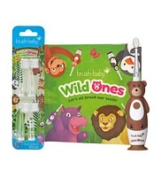 Brush-Baby WildOnes Bear Kids Rechargeable Toothbrush Gift Set | Childrens Electric Toothbrush