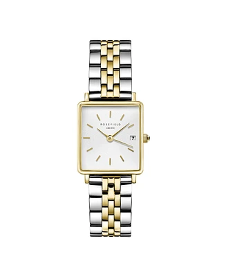 Rosefield Boxy Xs Women's Two Tone Stainless Steel Bracelet Watch 24mm