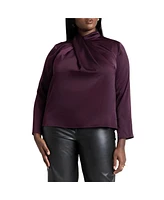 Eloquii Women's High Neck Drape Top