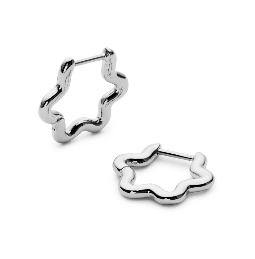 Ana Luisa Silver Hoop Earrings - Onda Mini Silver