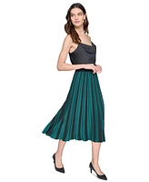 Karl Lagerfeld Paris Women's Striped Pleated Midi Skirt