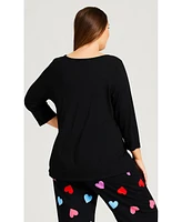 Avenue Plus Size Heart Print Top