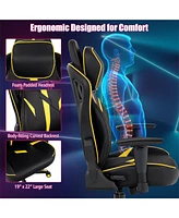 Sugift Ergonomic Gaming Chair with Adjustable Height and Reclining Backrest