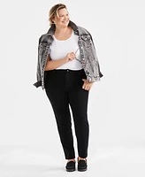 Style & Co Plus High-Rise Straight-Leg Jeans, Created for Macy's