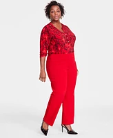 I.n.c. International Concepts Plus Size Mid-Rise Pull-On Straight-Leg Pants