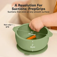 KeaBabies 2-Pack Prep Baby Bowls with Suctions & Lids, Silicone for Boy, Girl, Toddler Suction Bowl, Kids Bowl Bpa-Free