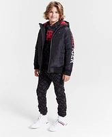 Tommy Hilfiger Toddler and Little Boys Allover Print Soft Fleece Hoodie