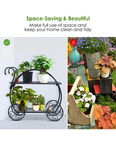 Givimo Heavy Duty Metal Flower Cart Plant Stand