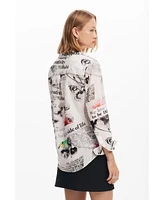 Desigual Women's Floral text shirt