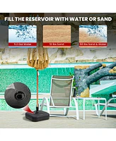 Skonyon Fillable Patio Umbrella Base with Handle Fit 1.5 Inch Umbrella Poles-Black