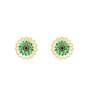 The Lovery Dahlia Flower Stud Earrings 14K Gold