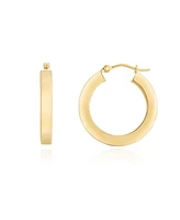 The Lovery Large Square Tube Hoop Earrings 14K Gold