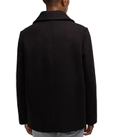 Scotch & Soda Men's Izak Double Breasted Peacoat with Removable Fleece Collar