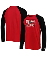 New Era Men's Red Atlanta Falcons Current Raglan Long Sleeve T-Shirt